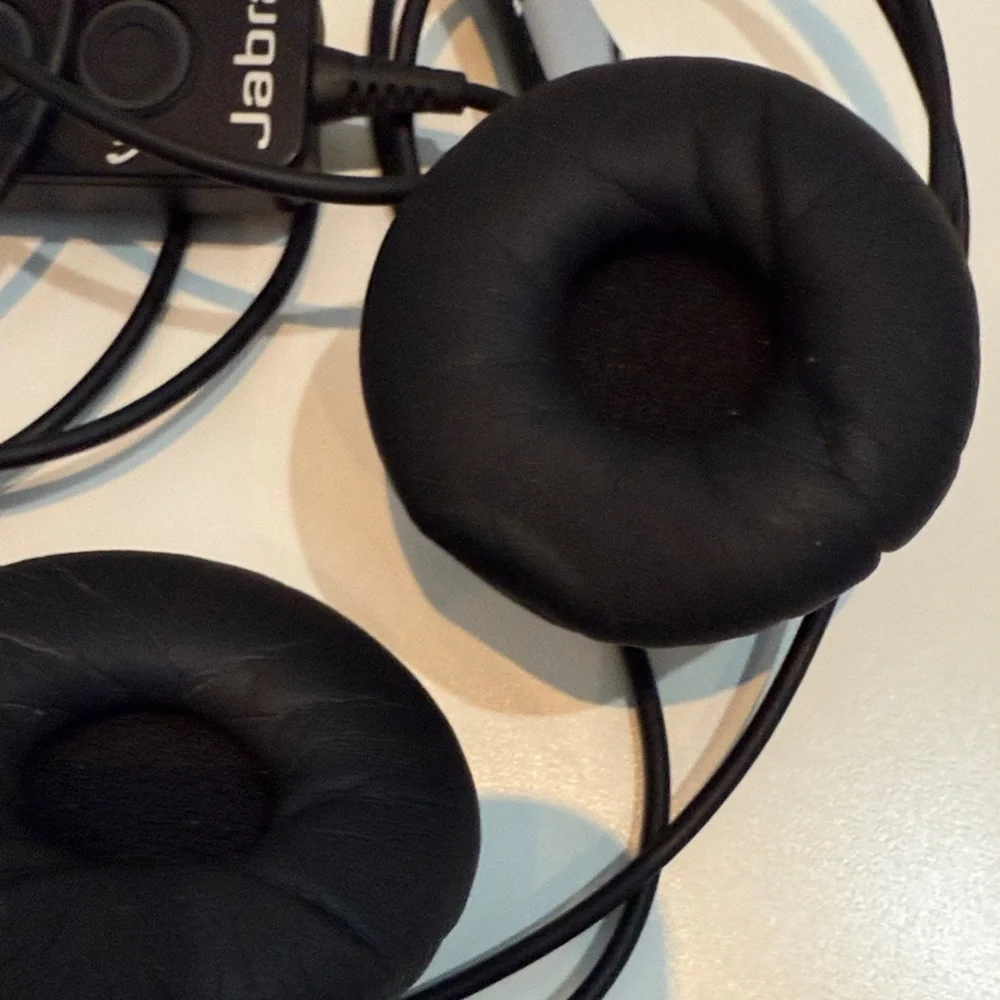 A Jabra Black Wired Headset with Microphone A